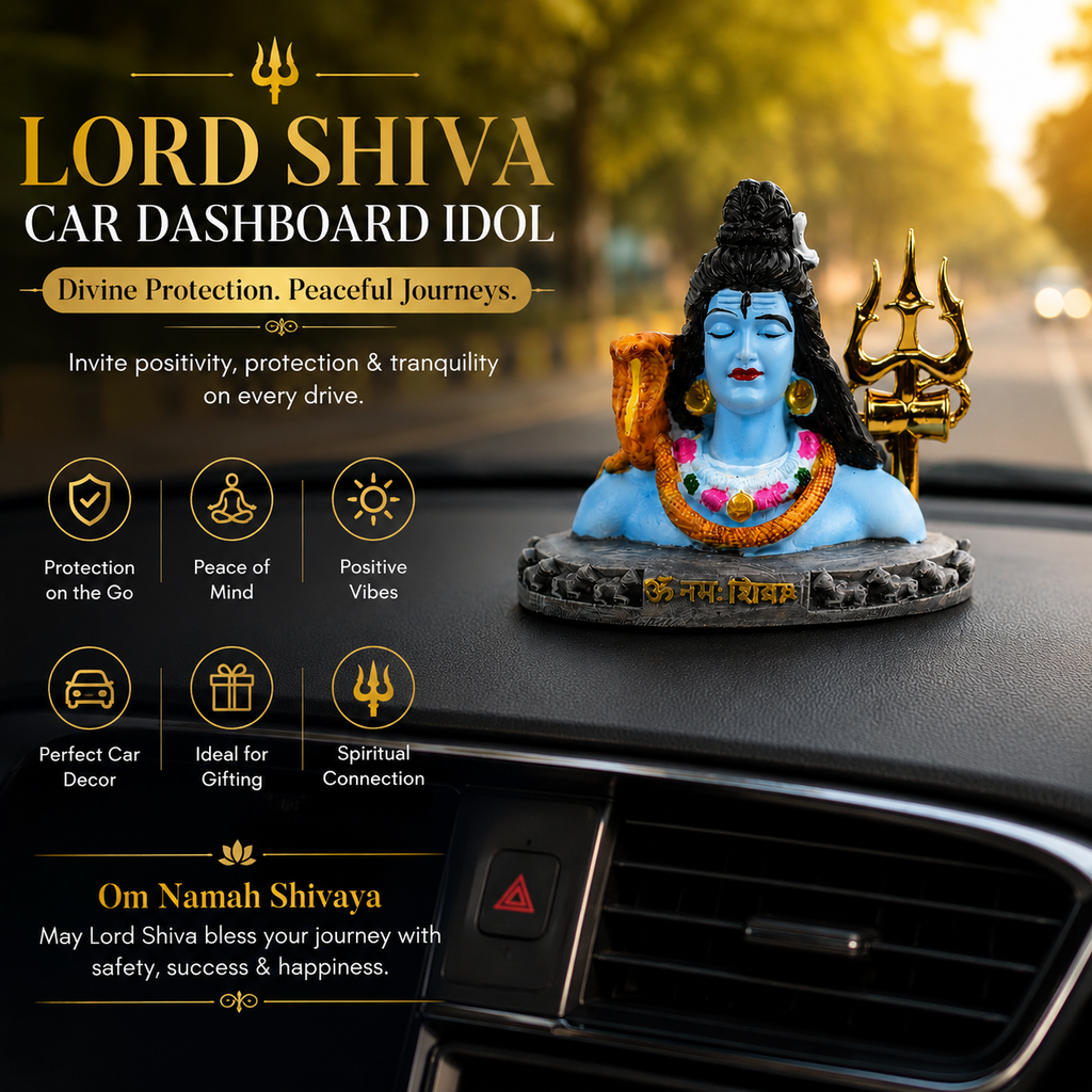 HindCraft Lord Shiva Idol with Trishul & Damru Spiritual Decor
