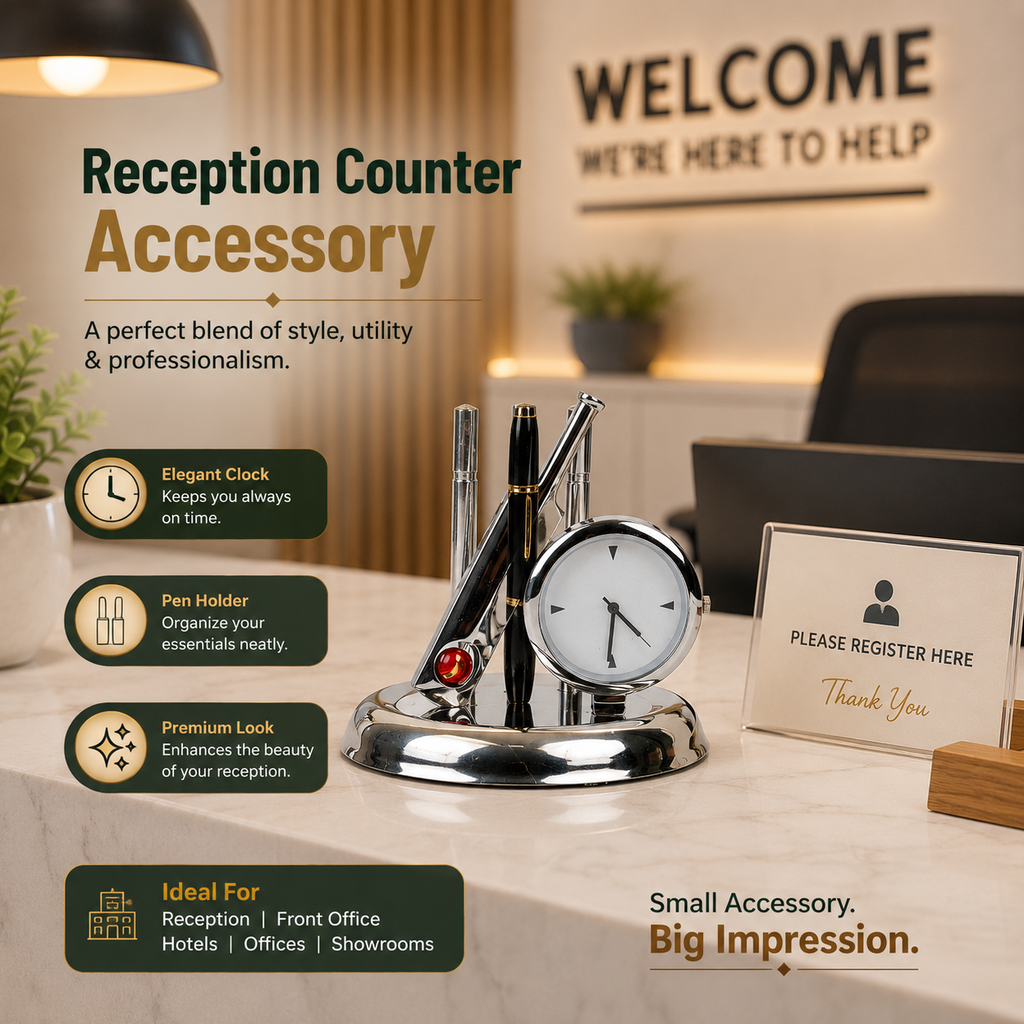 HindCraft Cricket Bat & Ball Analog Clock Showpiece | Sports Table Decor for Home, Office & Cricket Lovers