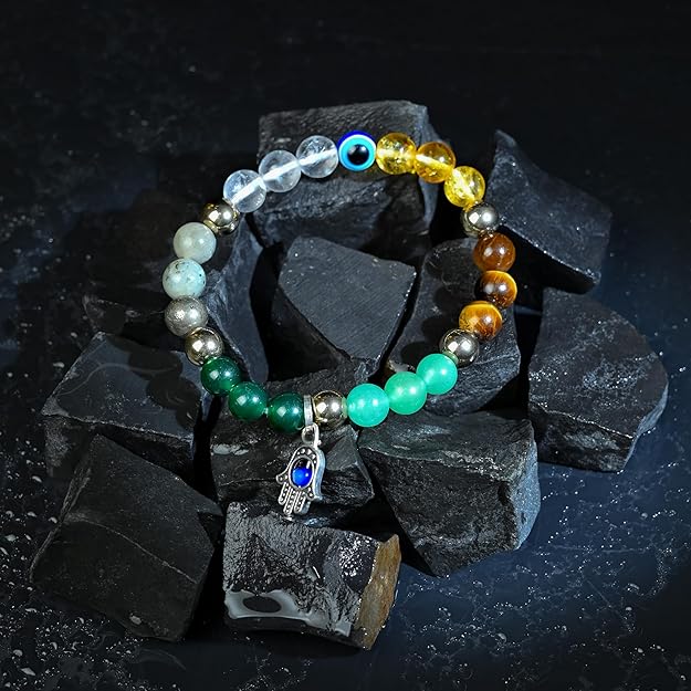 HindCraft Money Magnet Crystal Bracelet with Evil Eye Hamsa Charm