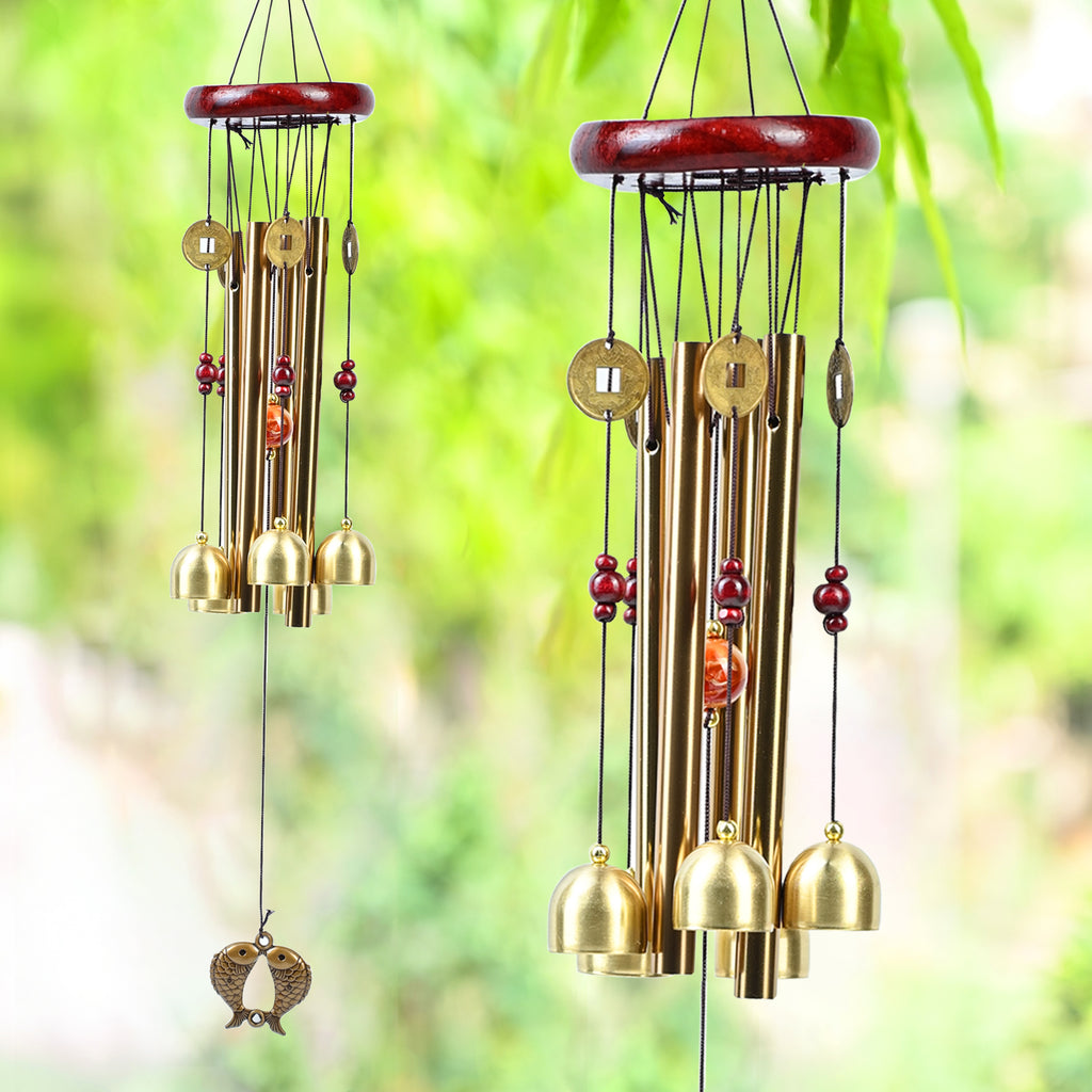 HindCraft Feng Shui Wind Chime with Bells & Coins for Home Entrance