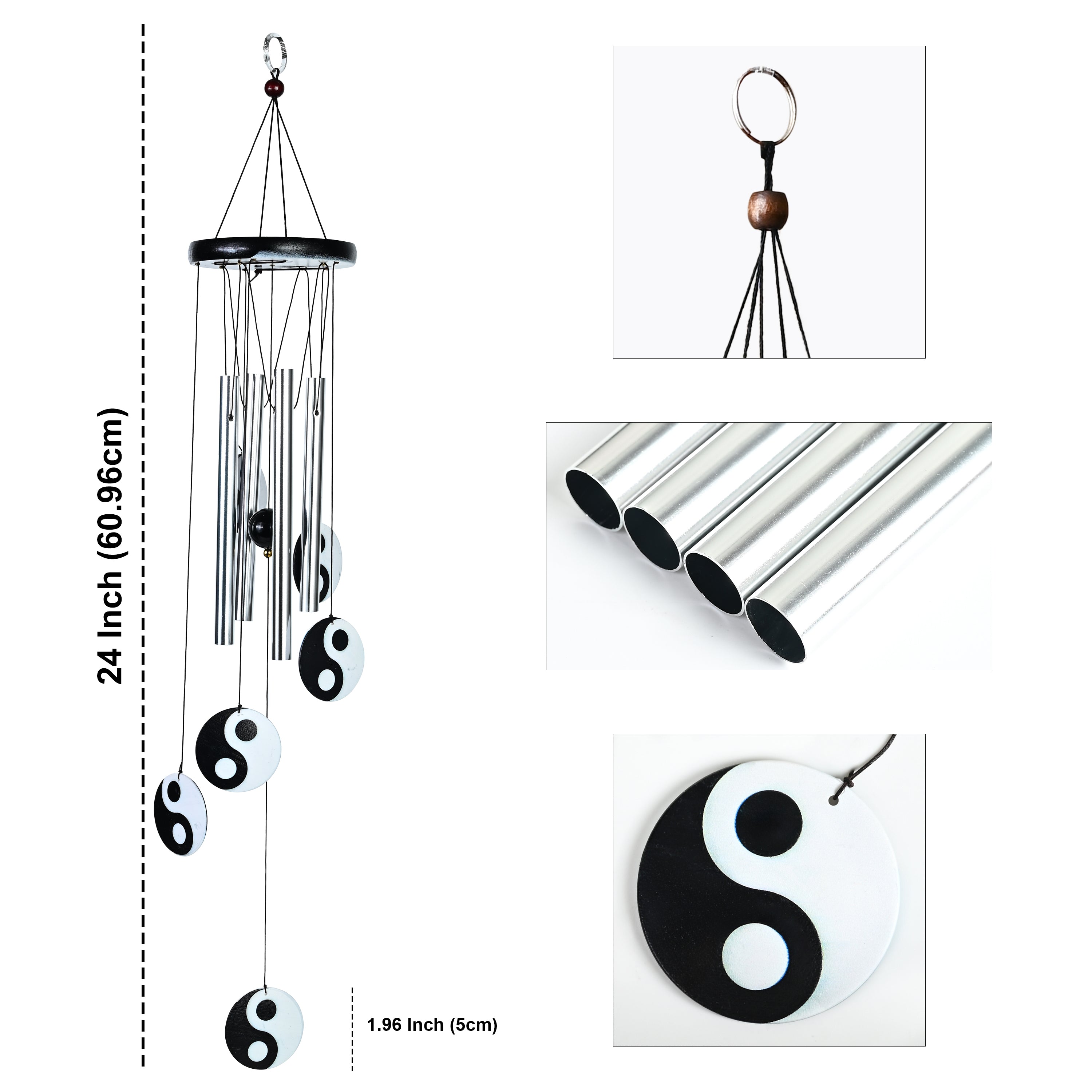 HindCraft Metal Wind Chime 24 Inch for Home, Balcony & Garden Decor