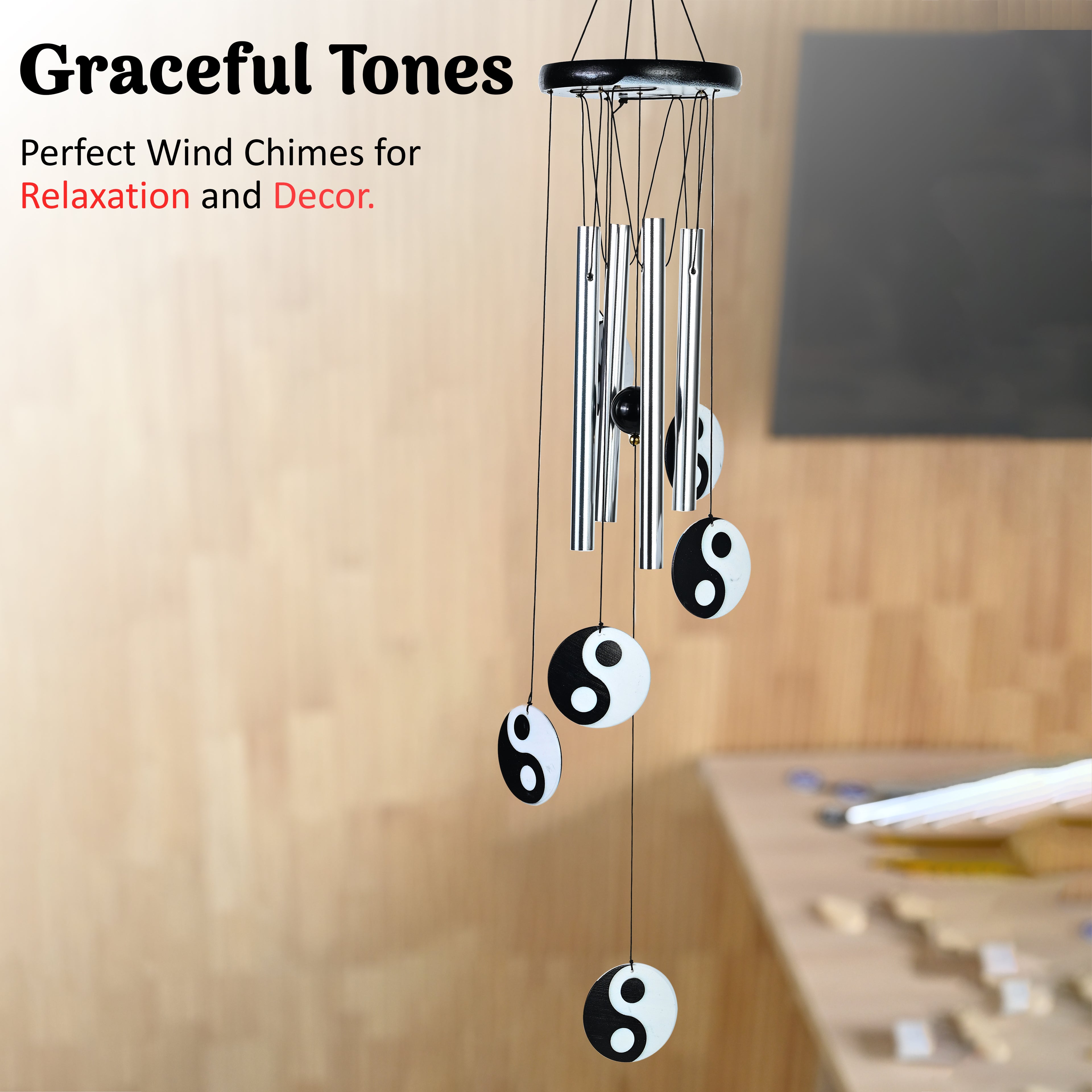 HindCraft Metal Wind Chime 24 Inch for Home, Balcony & Garden Decor