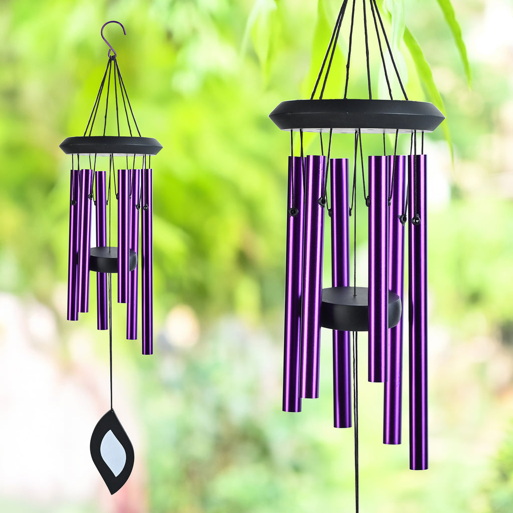 HindCraft Purple Metal Wind Chime for Home, Balcony & Garden Decor