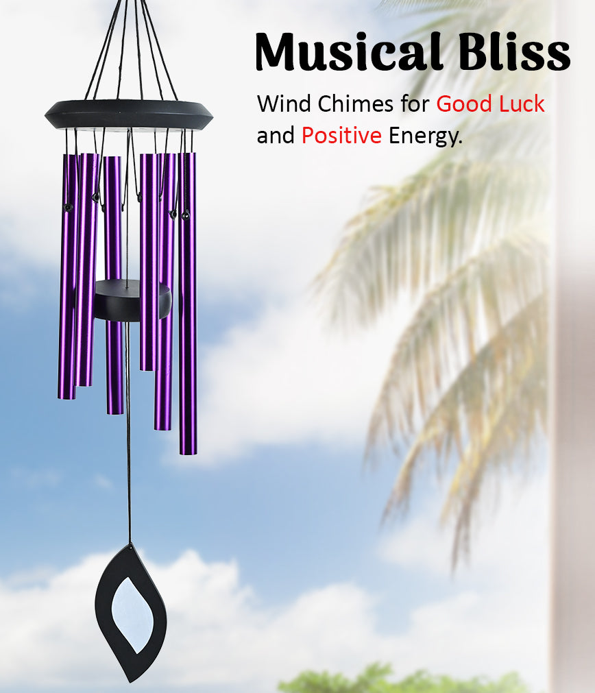 HindCraft Purple Metal Wind Chime for Home, Balcony & Garden Decor