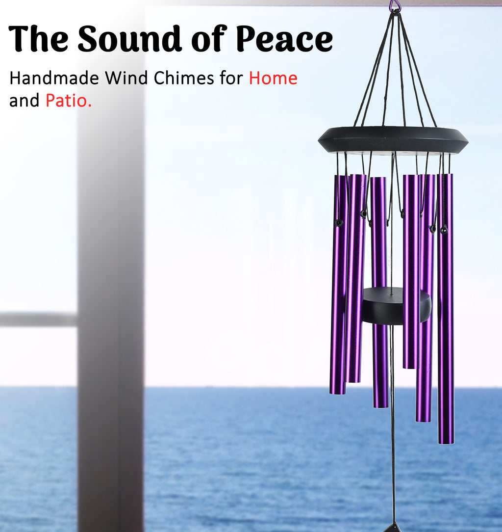 HindCraft Purple Metal Wind Chime for Home, Balcony & Garden Decor