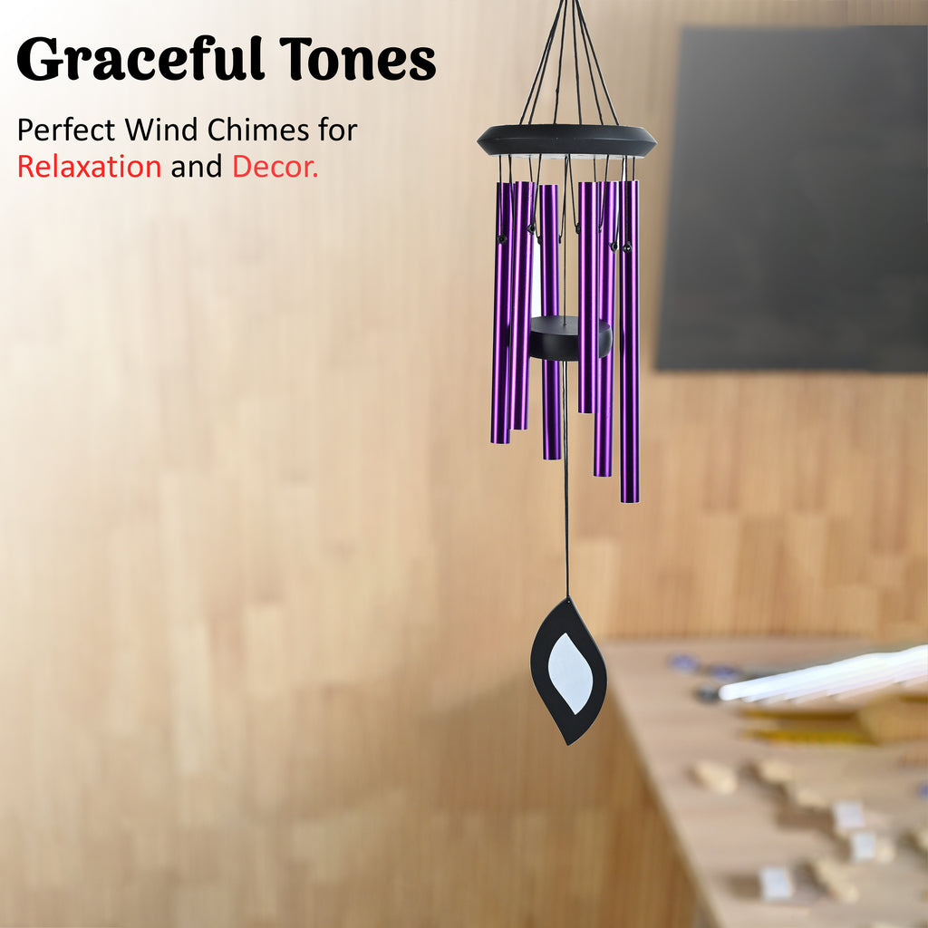 HindCraft Purple Metal Wind Chime for Home, Balcony & Garden Decor