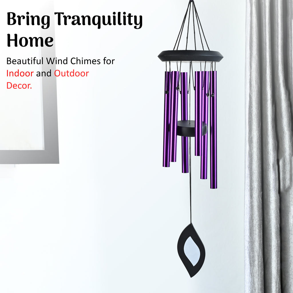 HindCraft Purple Metal Wind Chime for Home, Balcony & Garden Decor