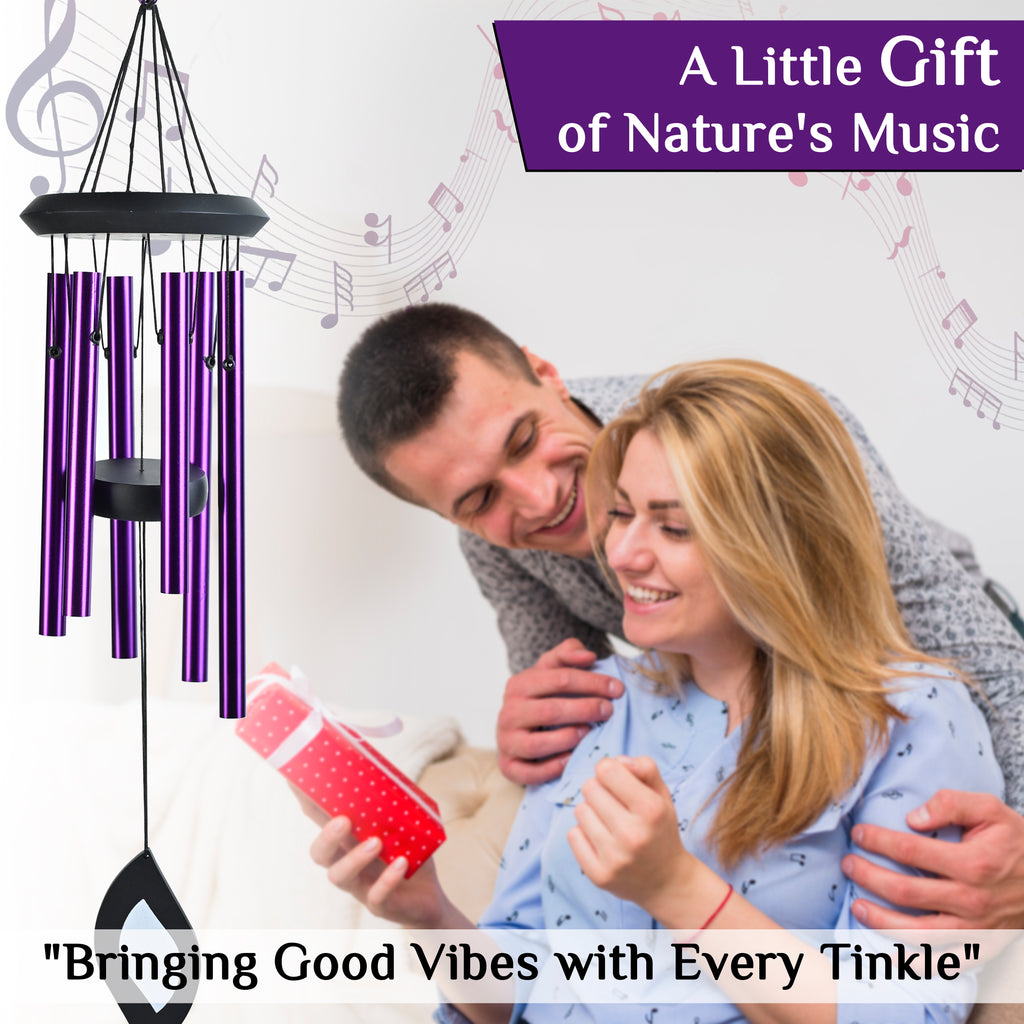 HindCraft Purple Metal Wind Chime for Home, Balcony & Garden Decor