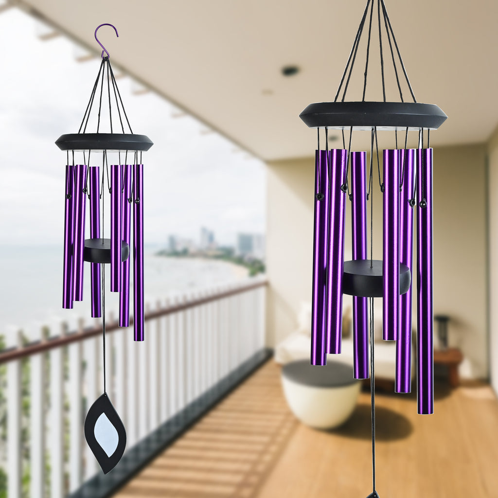 HindCraft Purple Metal Wind Chime for Home, Balcony & Garden Decor