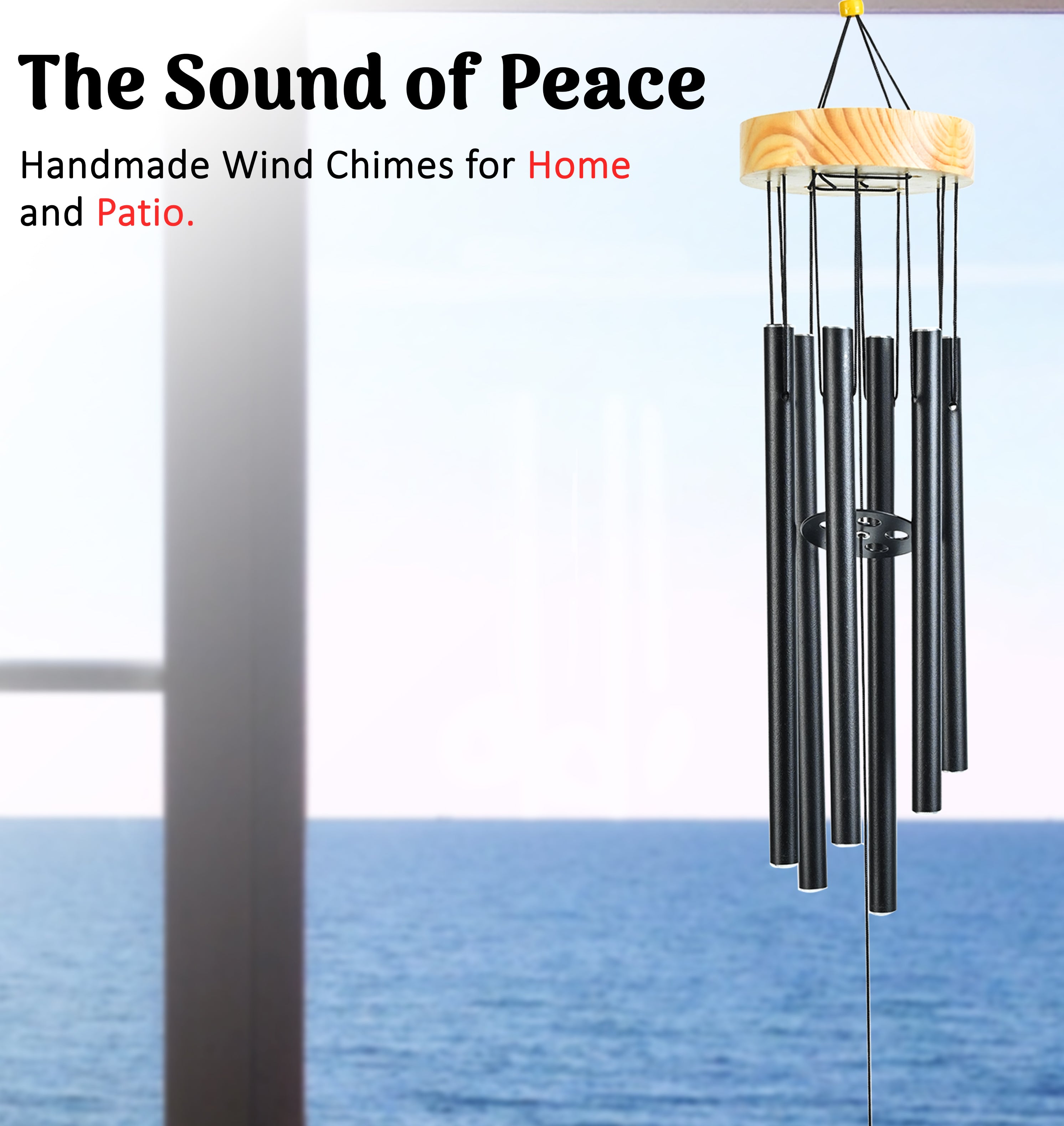 HindCraft Yin Yang Wind Chime for Home, Balcony & Garden Hanging Decor
