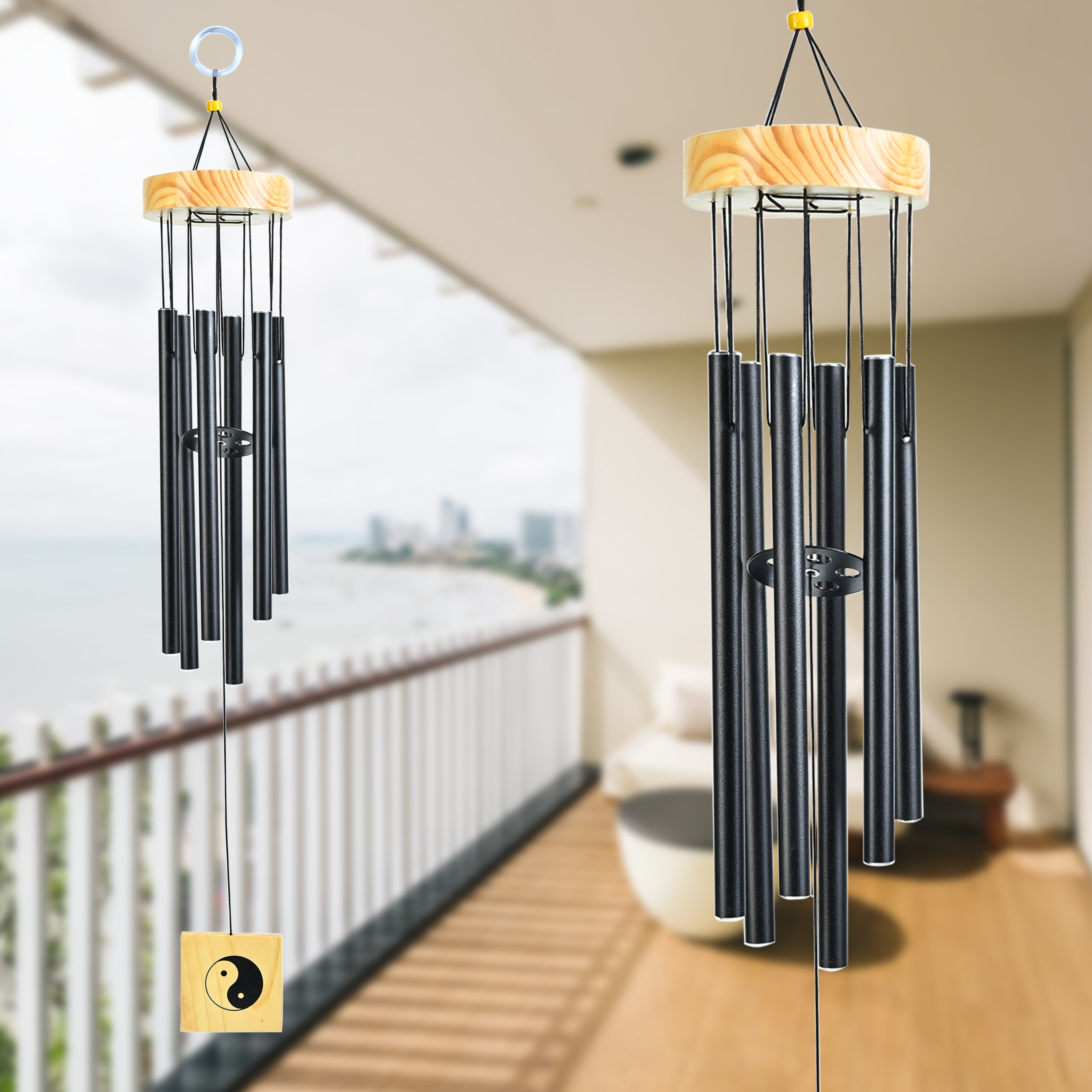 HindCraft Yin Yang Wind Chime for Home, Balcony & Garden Hanging Decor