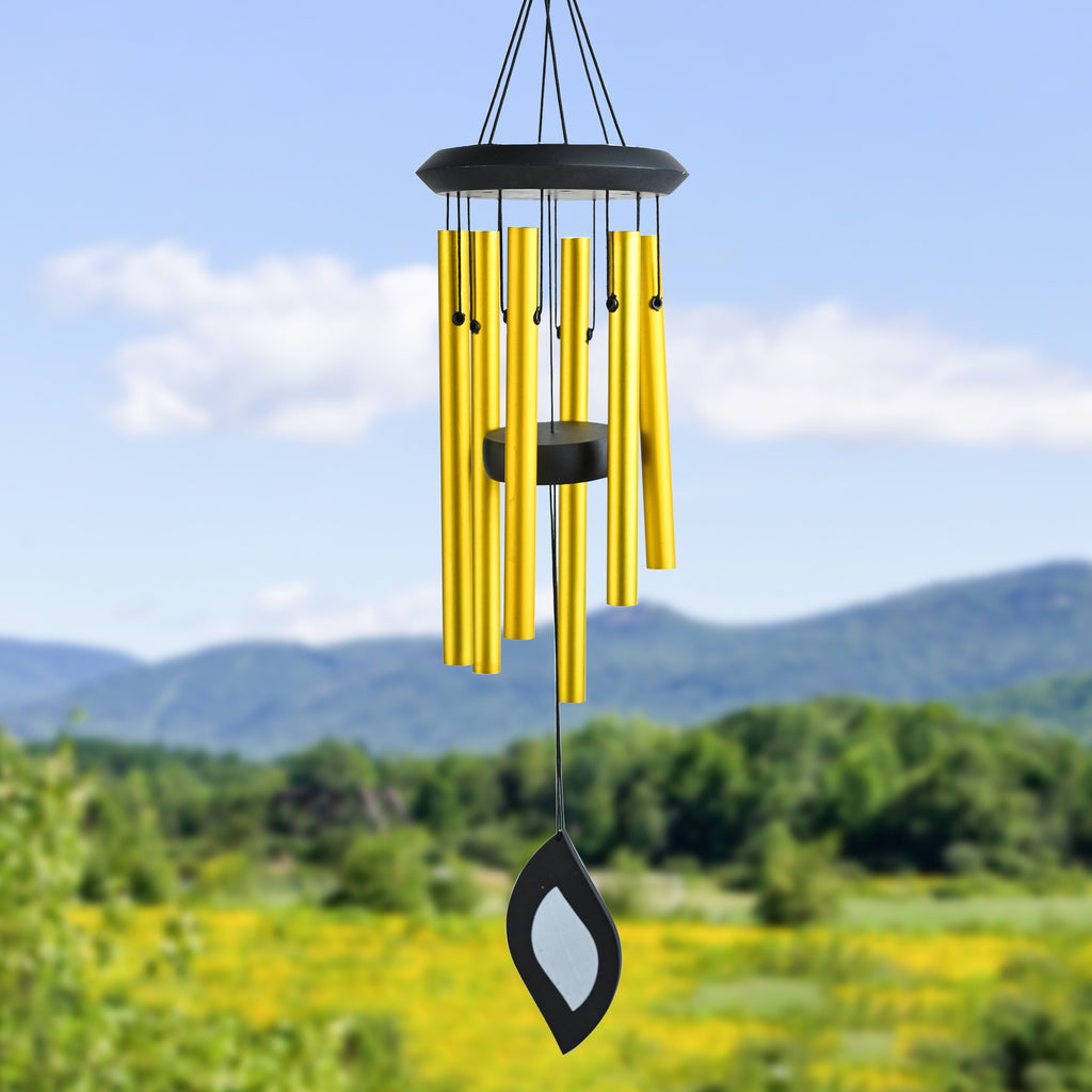 HindCraft Golden Metal Wind Chime – Hanging Wind Chime for Home, Balcony & Garden Decor