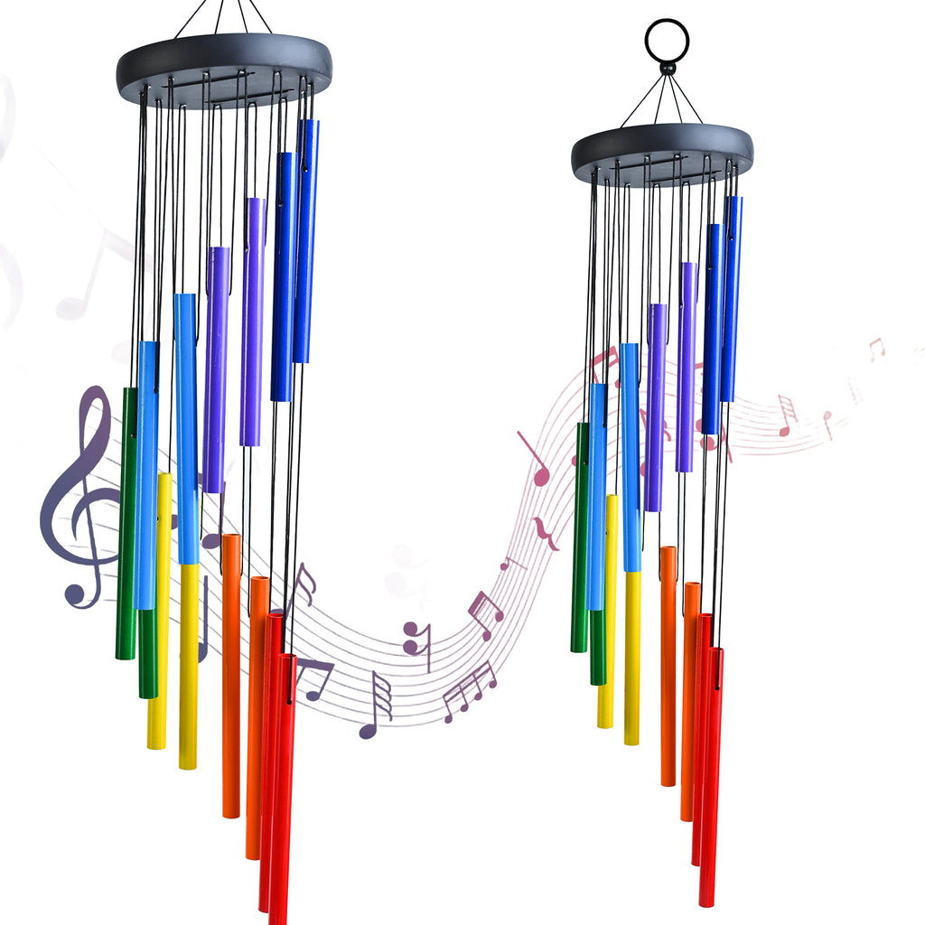 HindCraft Rainbow Metal Wind Chime – Colorful Hanging Wind Chime for Home, Balcony & Garden Decor