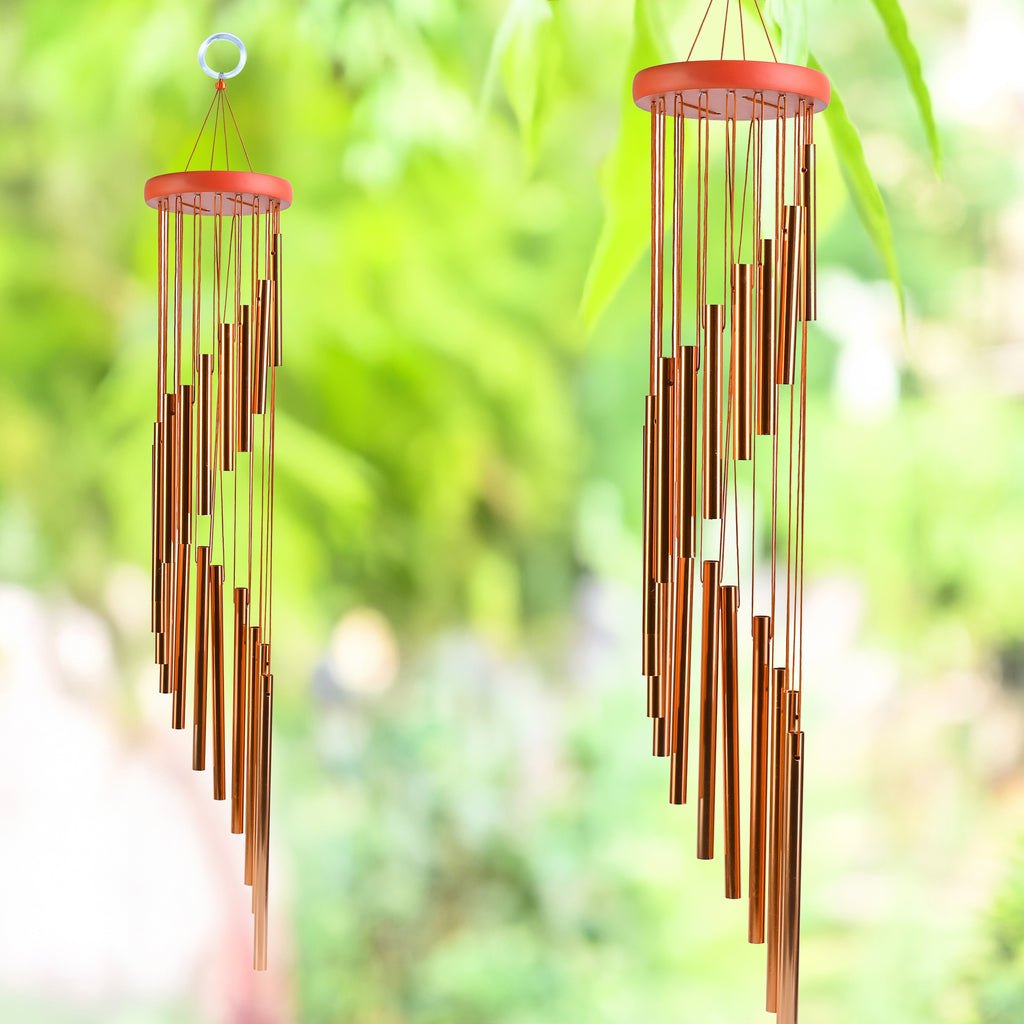 HIndCraft Rose Gold Metal Wind Chime for Home, Garden & Balcony Décor