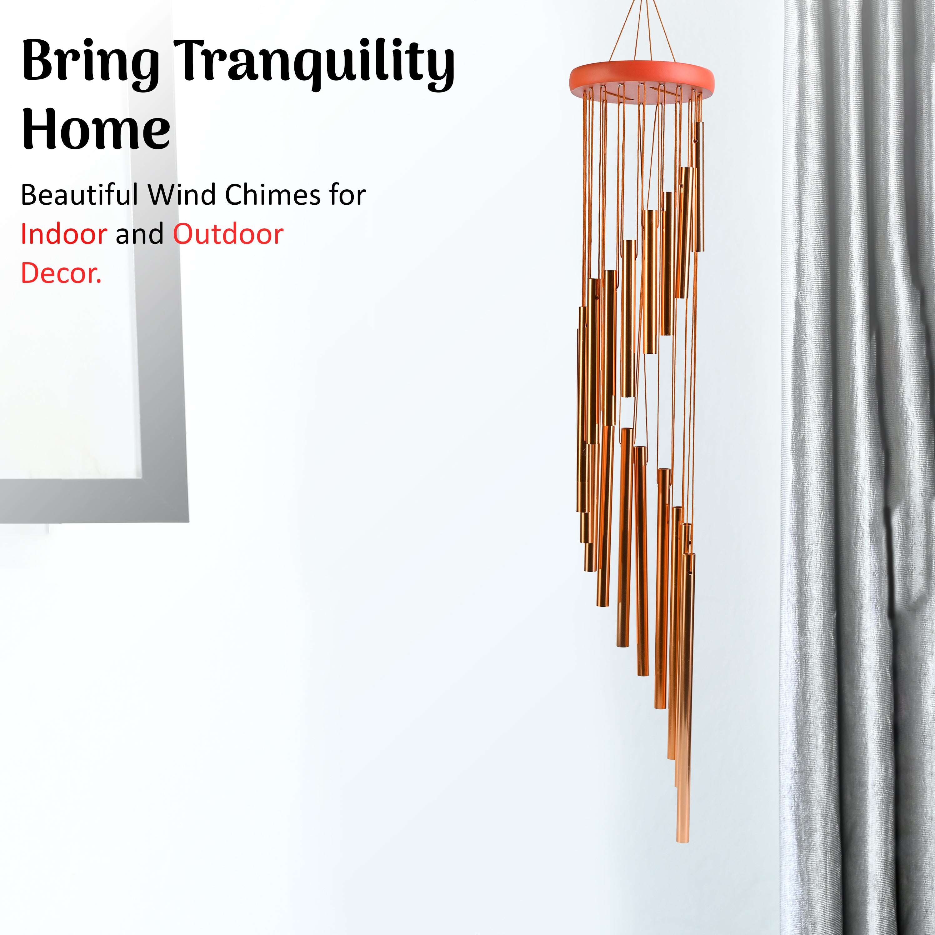 HIndCraft Rose Gold Metal Wind Chime for Home, Garden & Balcony Décor