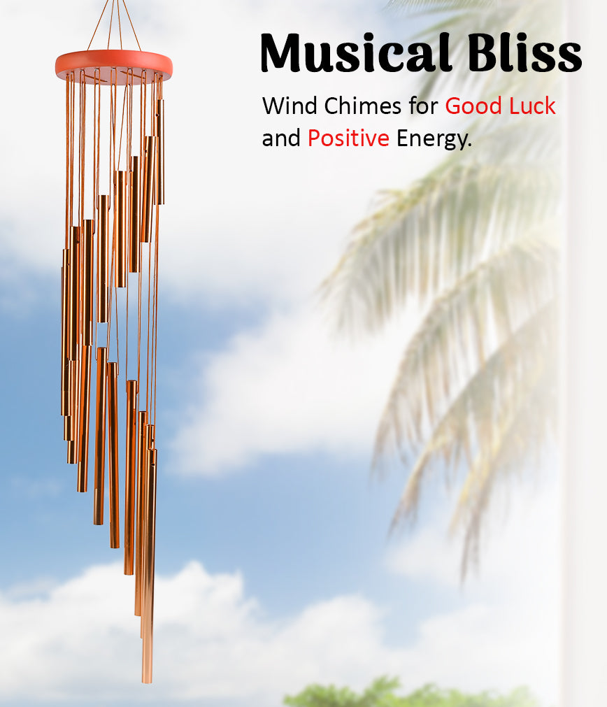 HIndCraft Rose Gold Metal Wind Chime for Home, Garden & Balcony Décor