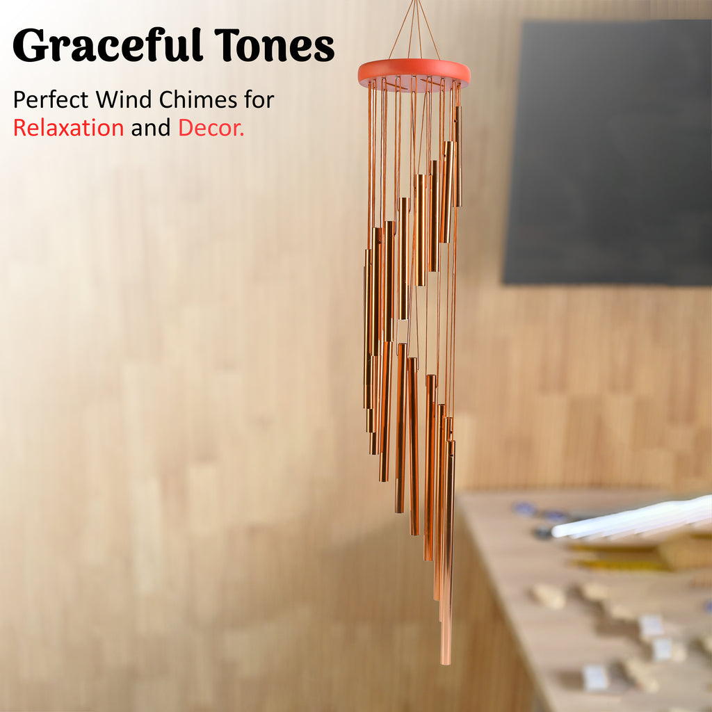 HIndCraft Rose Gold Metal Wind Chime for Home, Garden & Balcony Décor