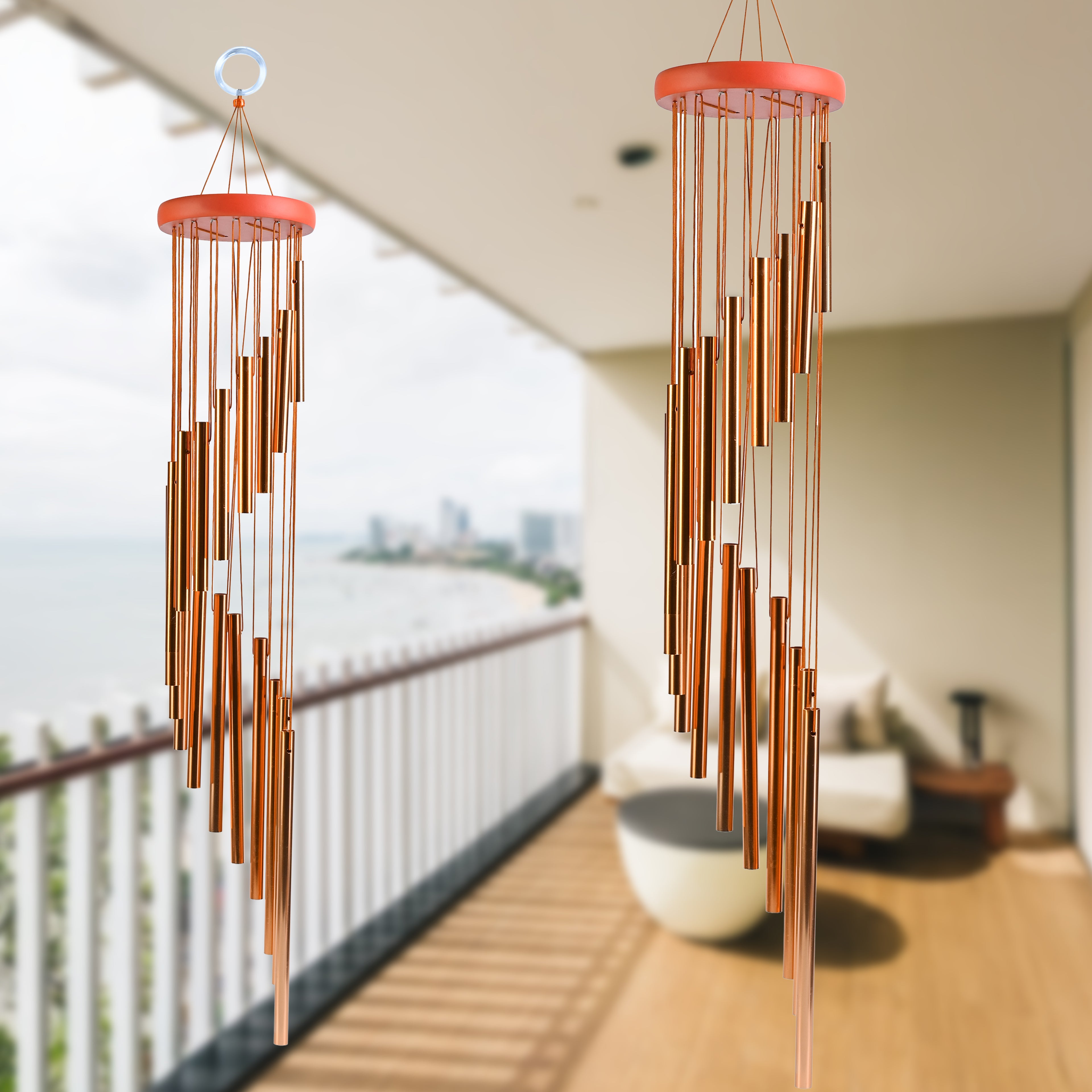 HIndCraft Rose Gold Metal Wind Chime for Home, Garden & Balcony Décor