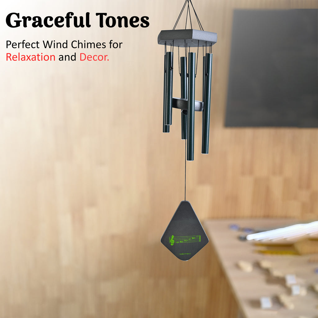 HindCraft Black Metal Wind Chime for Home, Balcony & Garden Décor