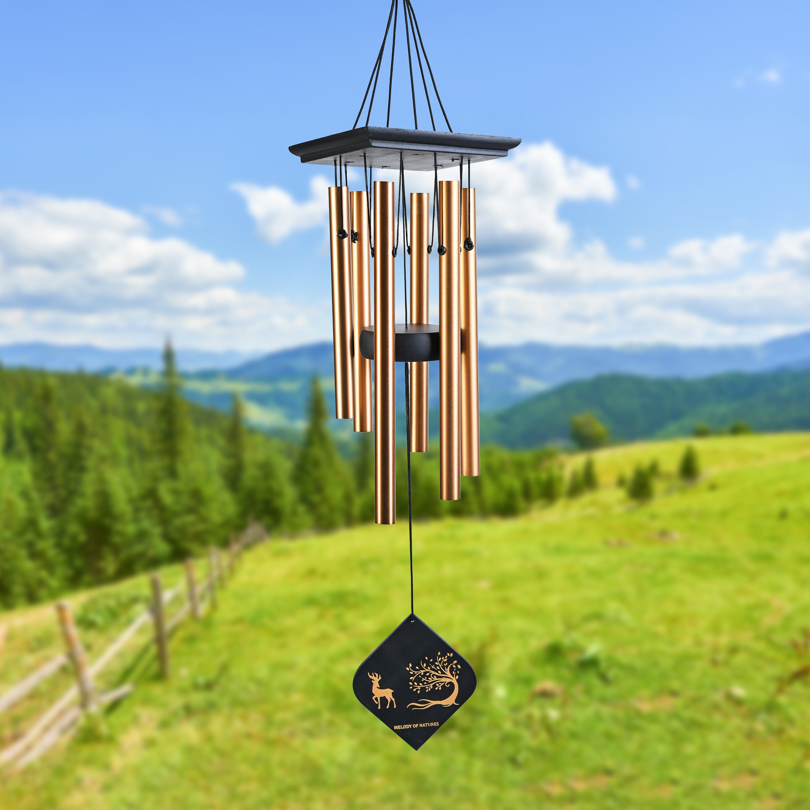 HindCraft Large Bronze Wind Chime for Home Garden Balcony Outdoor Decor