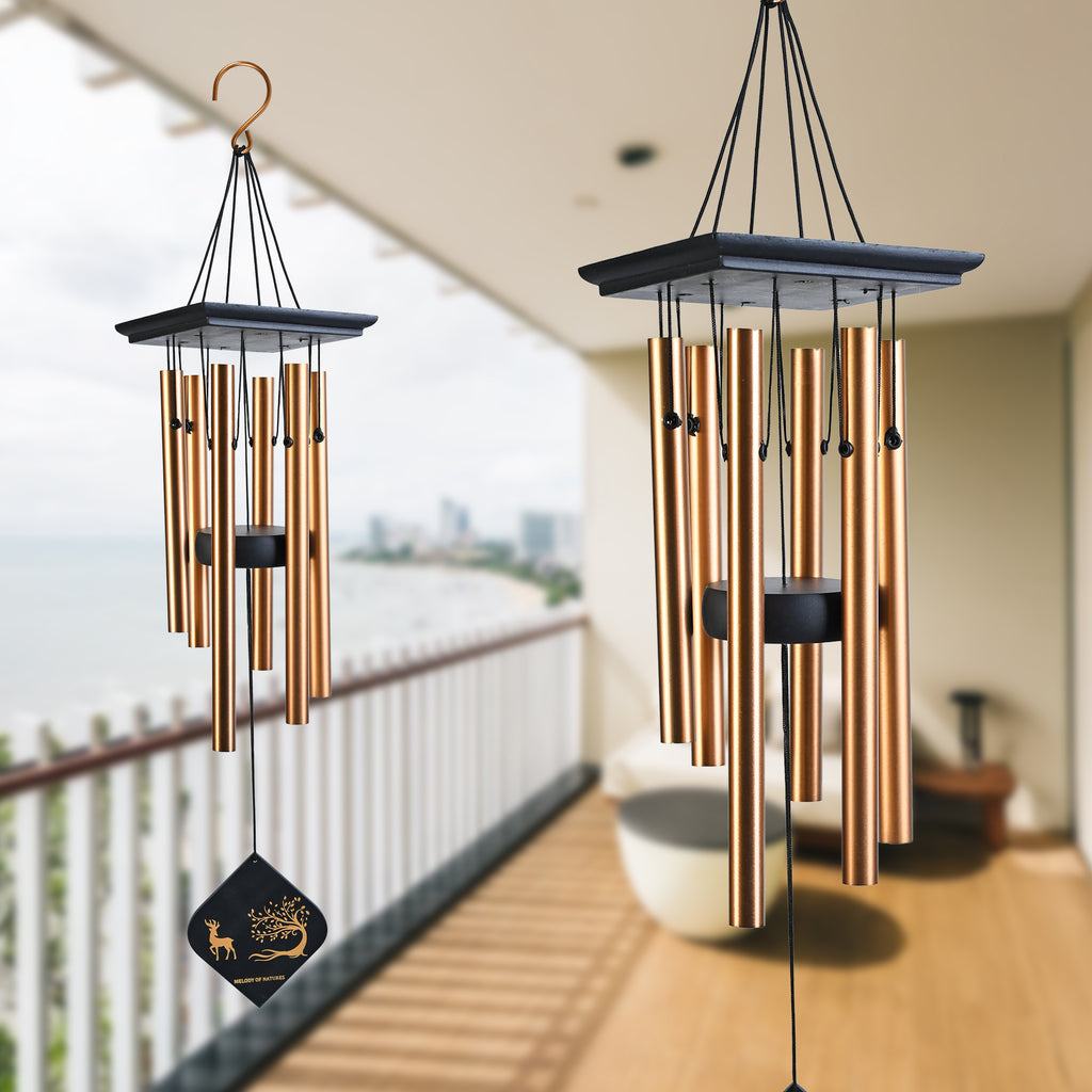 HindCraft Large Bronze Wind Chime for Home Garden Balcony Outdoor Decor