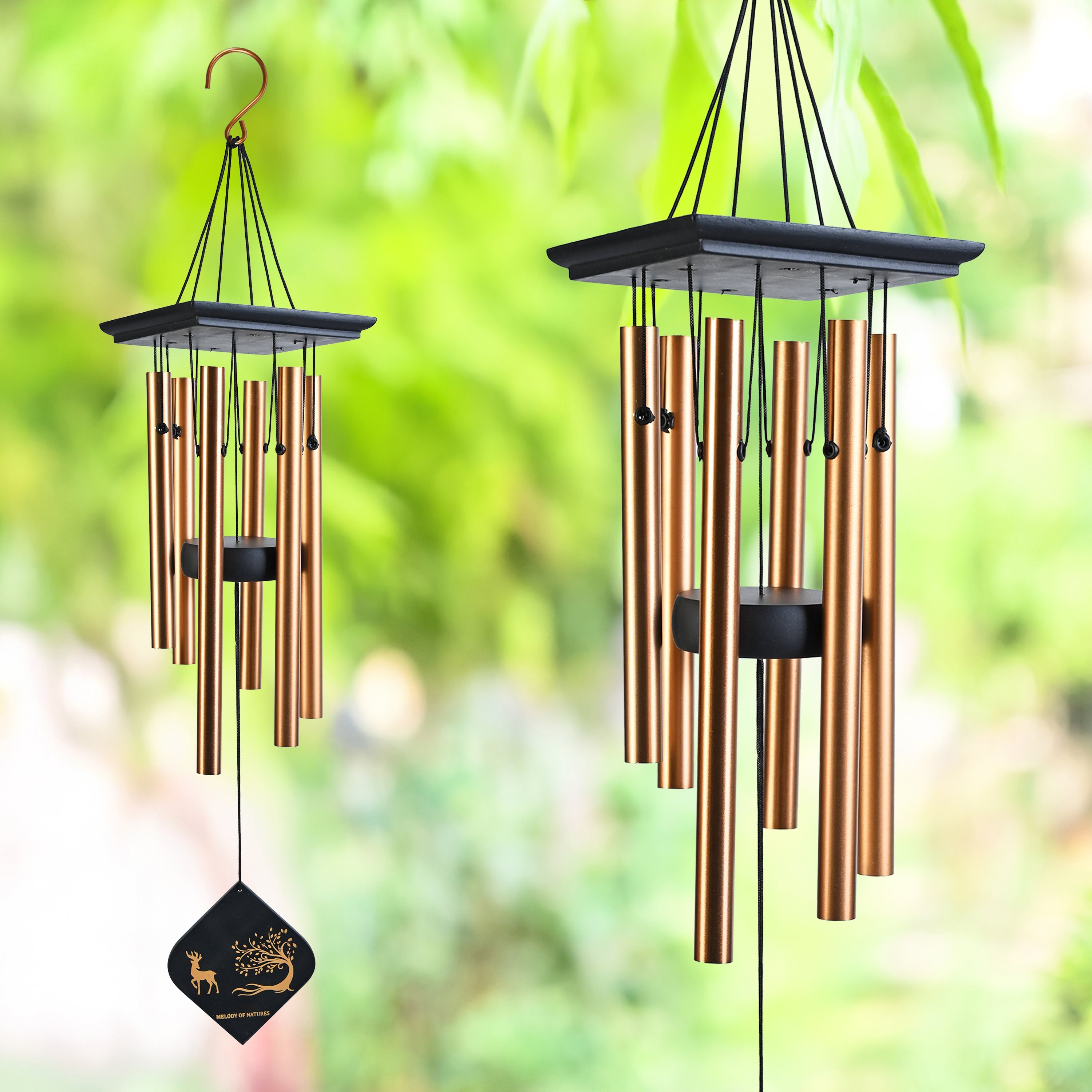 HindCraft Large Bronze Wind Chime for Home Garden Balcony Outdoor Decor