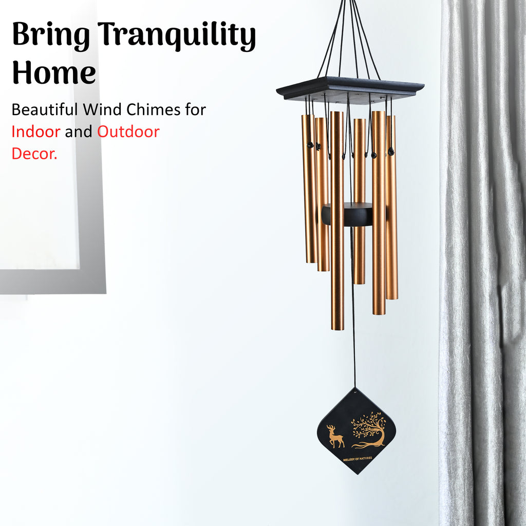 HindCraft Large Bronze Wind Chime for Home Garden Balcony Outdoor Decor