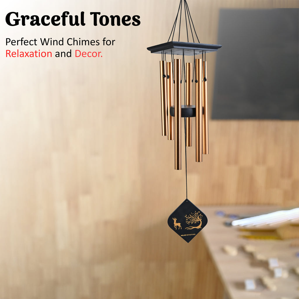 HindCraft Large Bronze Wind Chime for Home Garden Balcony Outdoor Decor