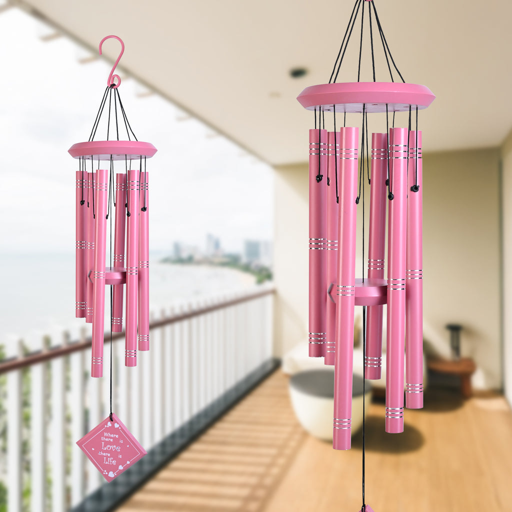 HindCraft Pink Decorative Wind Chime for Balcony, Garden & Gift Giving