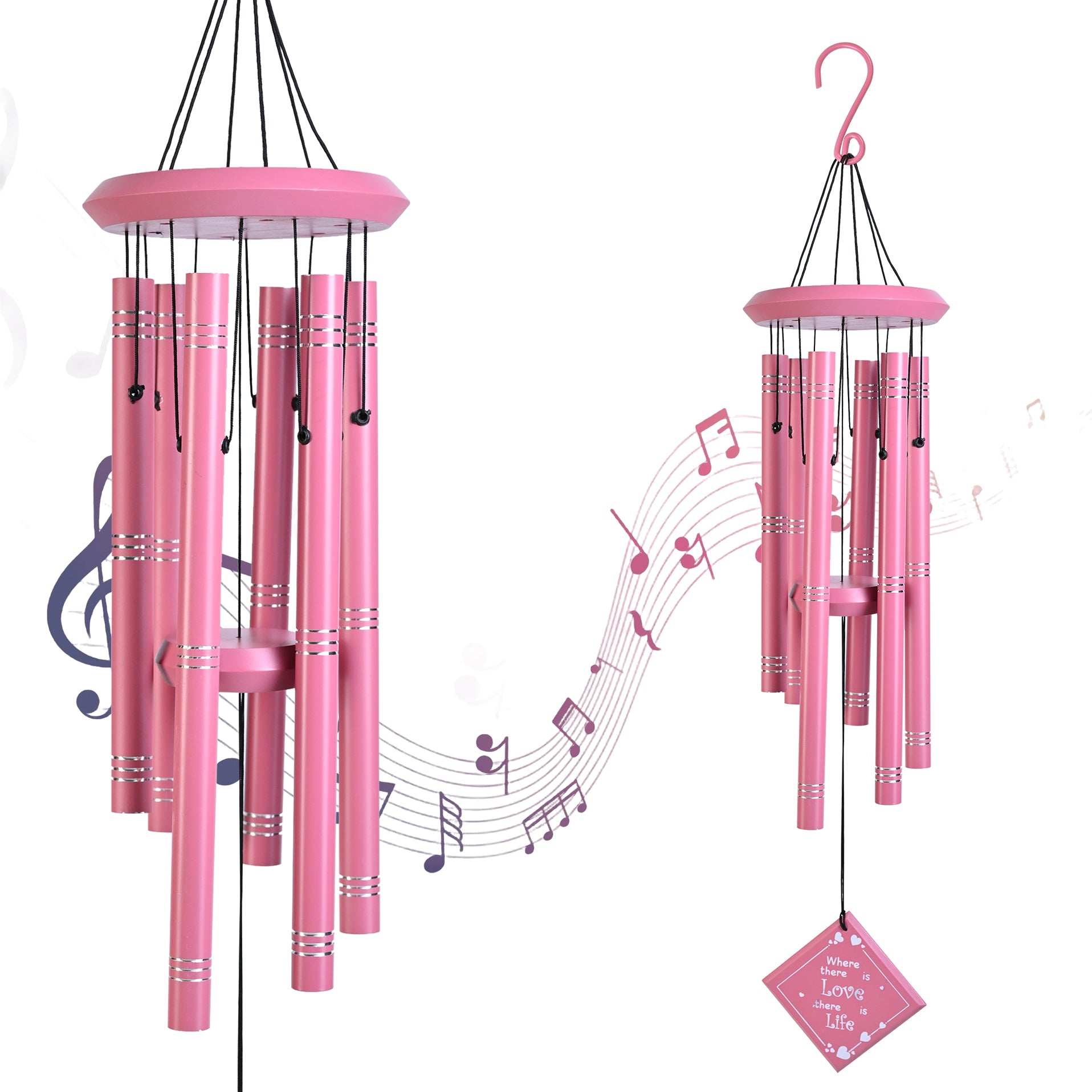 HindCraft Pink Decorative Wind Chime for Balcony, Garden & Gift Giving