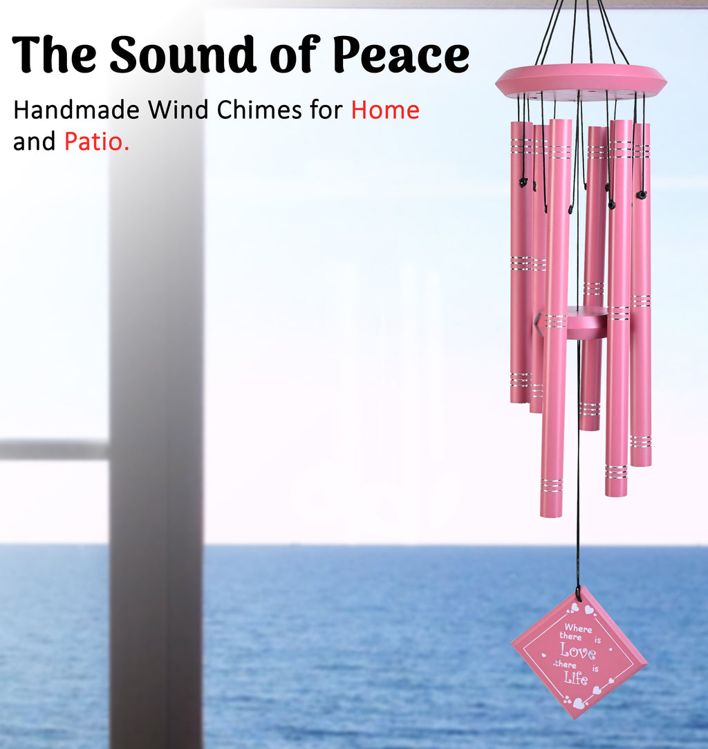 HindCraft Pink Decorative Wind Chime for Balcony, Garden & Gift Giving