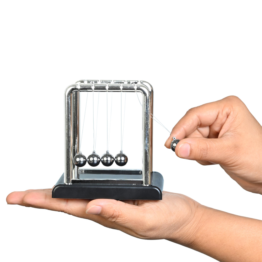 HindCraft Newton's Cradle Balance Balls Desk Toy with Metal Frame for Office Desk, Study Table & Home Décor