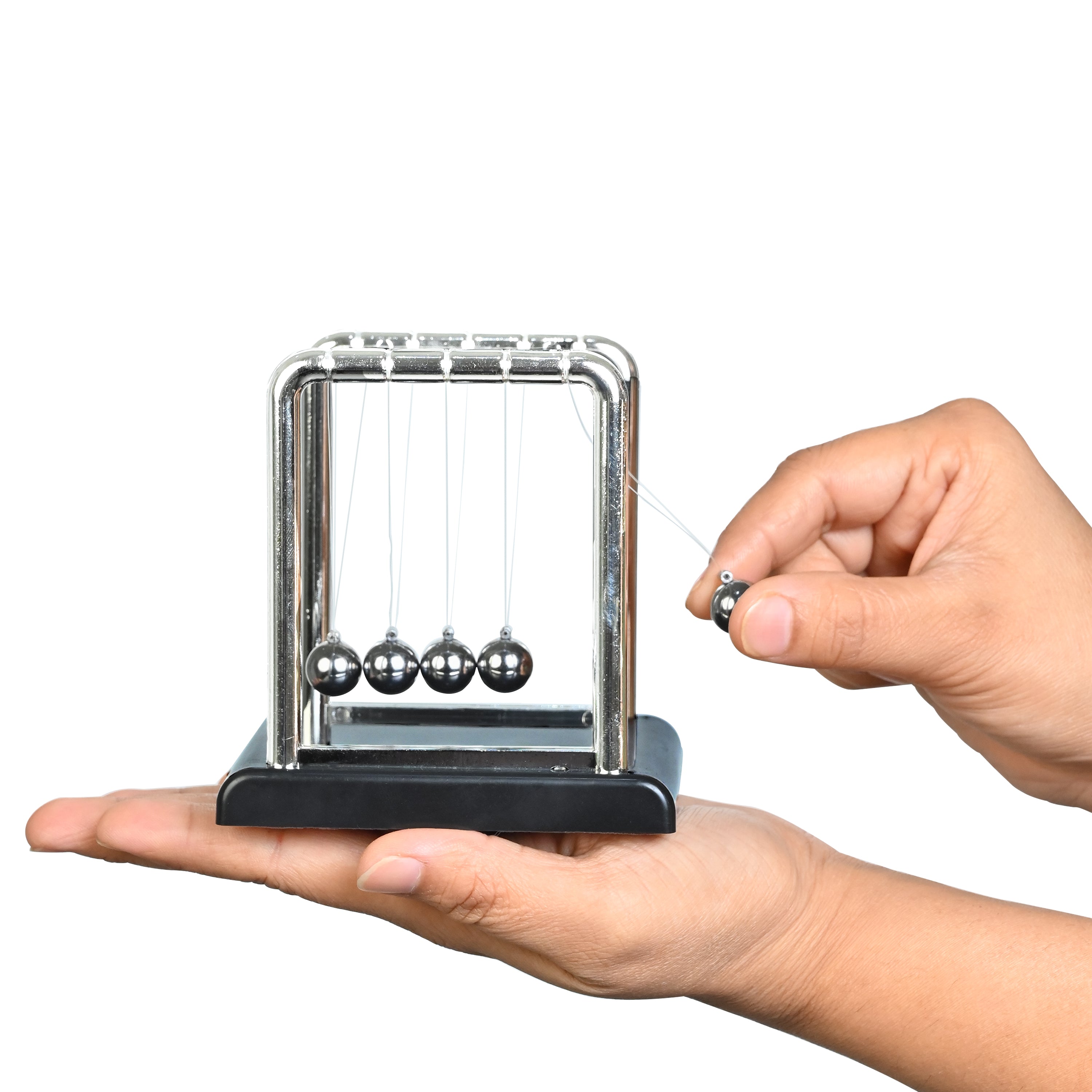 HindCraft Newton's Cradle Balance Balls Desk Toy with Metal Frame for Office Desk, Study Table & Home Décor