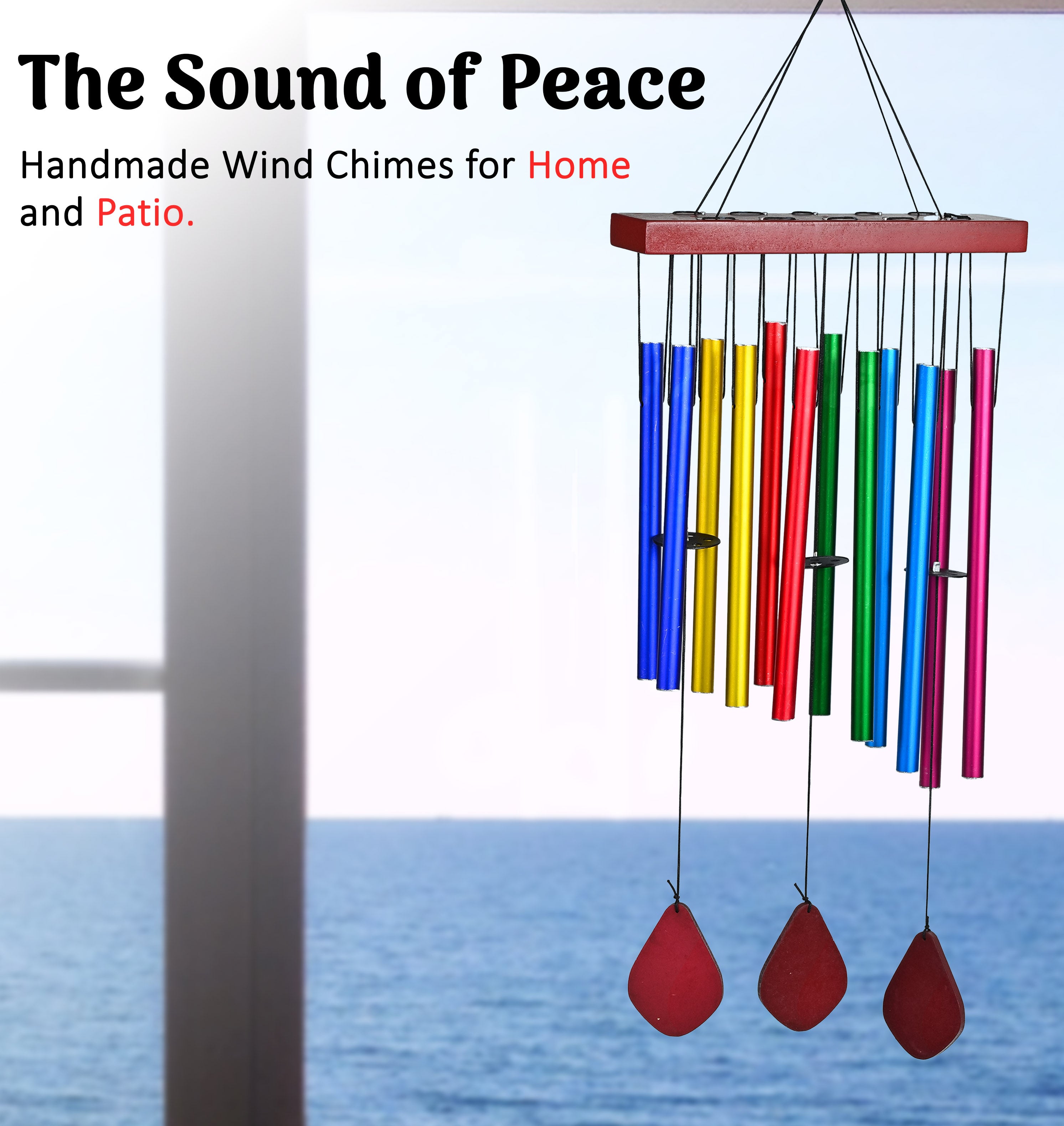 HindCraft Rainbow Wind Chime for Home Décor, Balcony & Garden