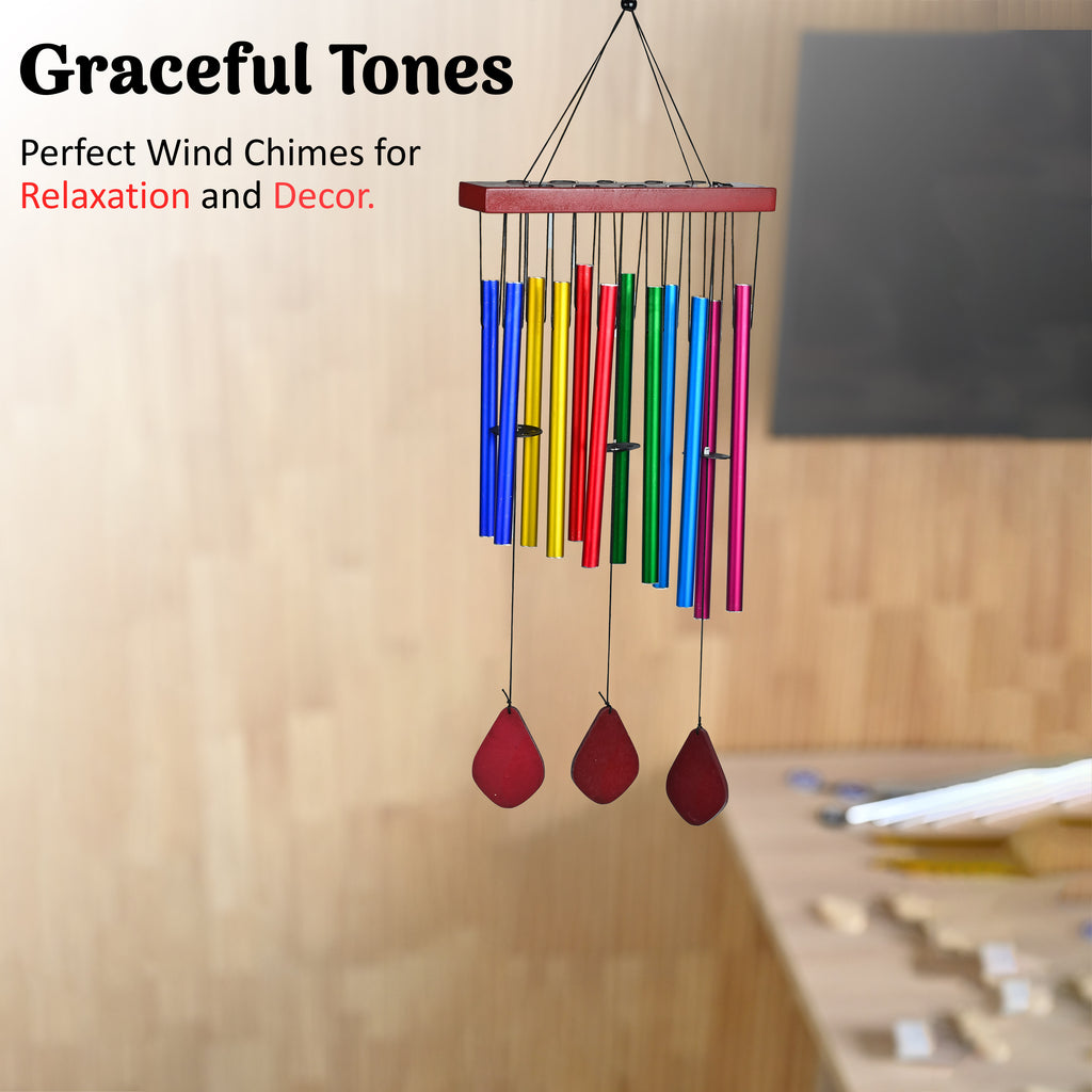 HindCraft Rainbow Wind Chime for Home Décor, Balcony & Garden