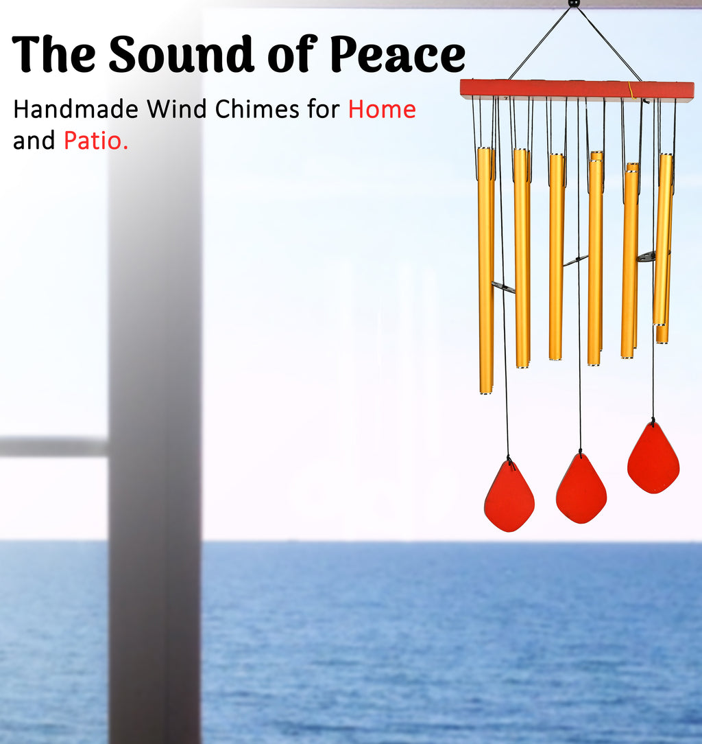 HindCraft Yellow Wind Chime for Home Décor, Balcony & Garden Hanging