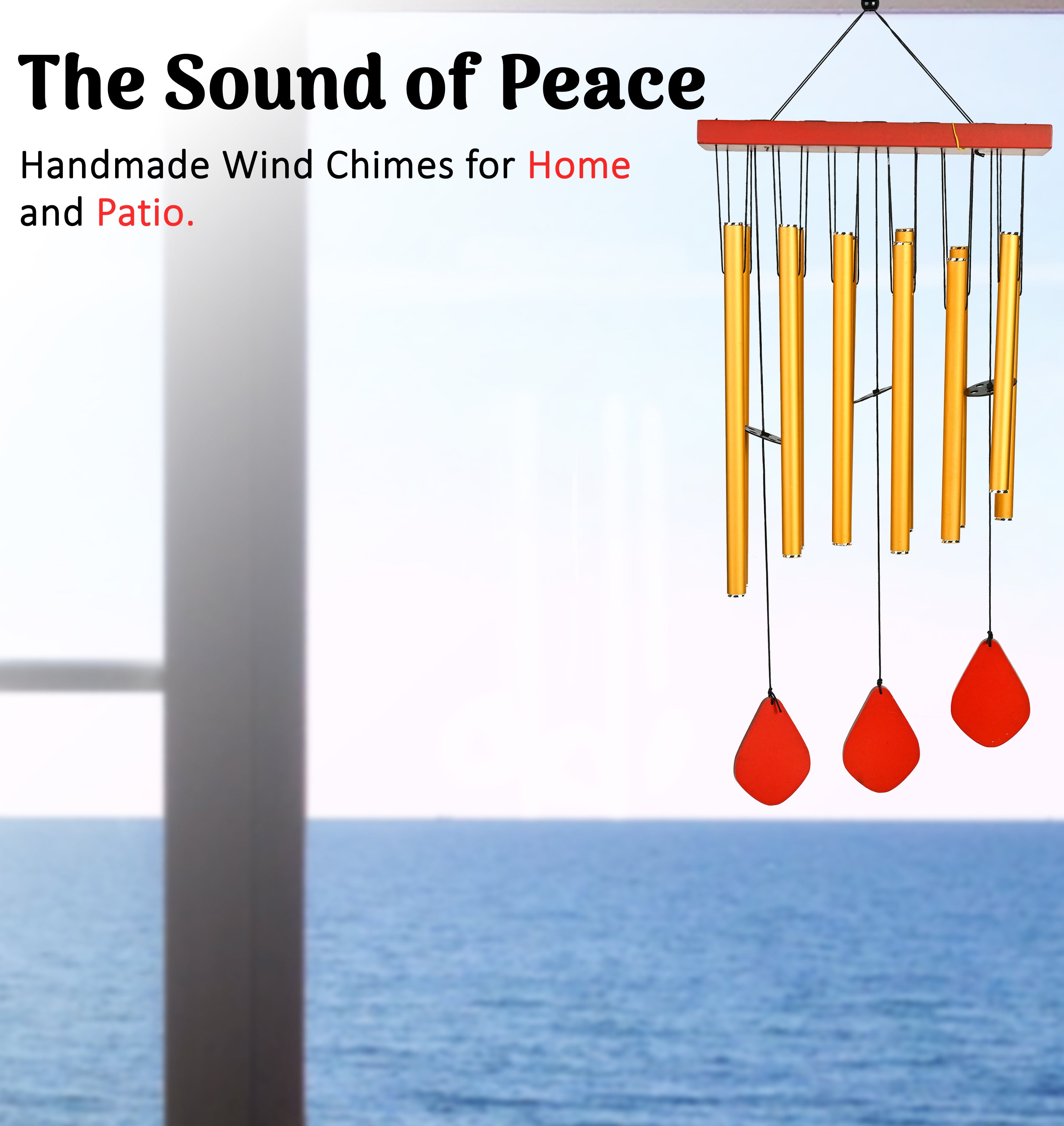 HindCraft Yellow Wind Chime for Home Décor, Balcony & Garden Hanging