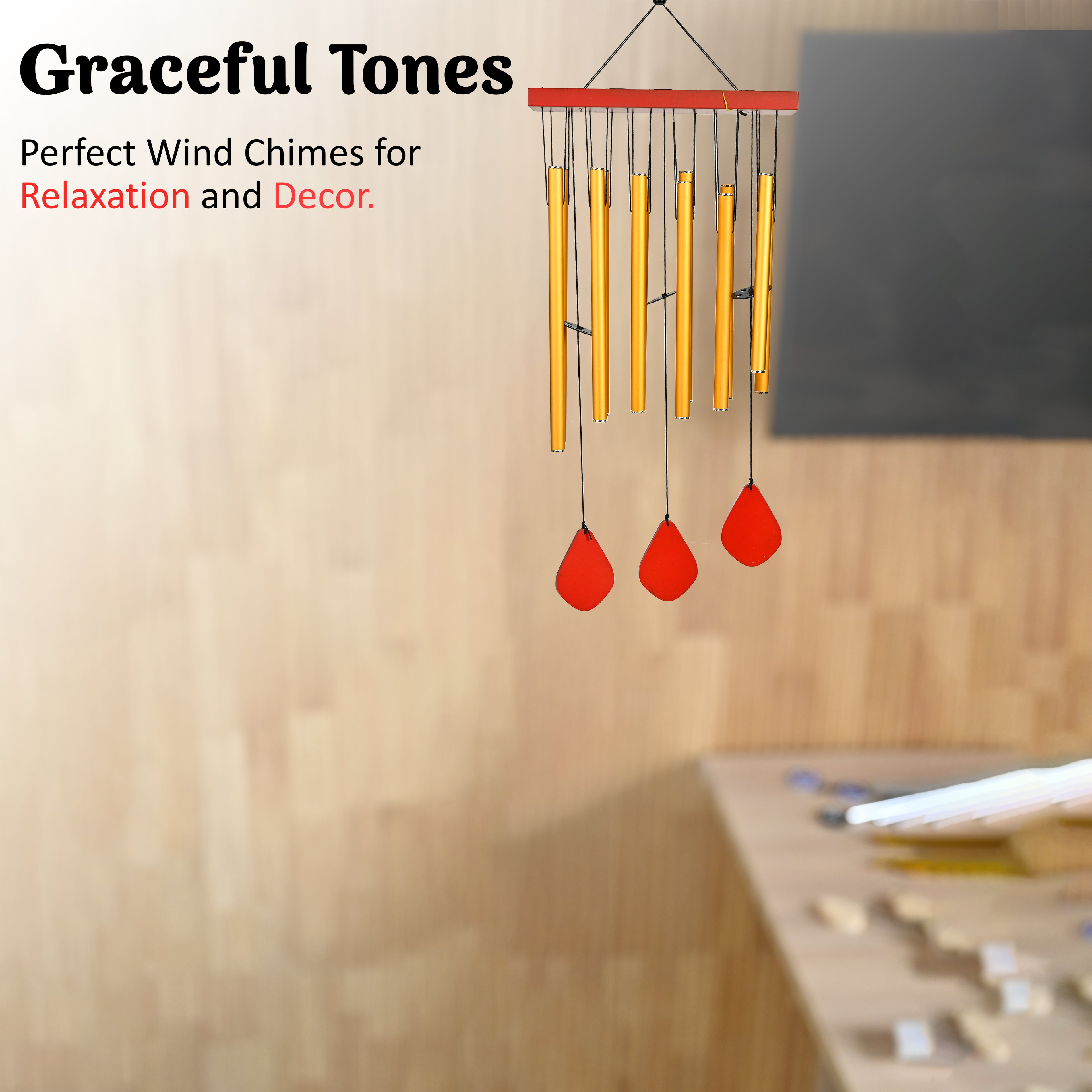 HindCraft Yellow Wind Chime for Home Décor, Balcony & Garden Hanging