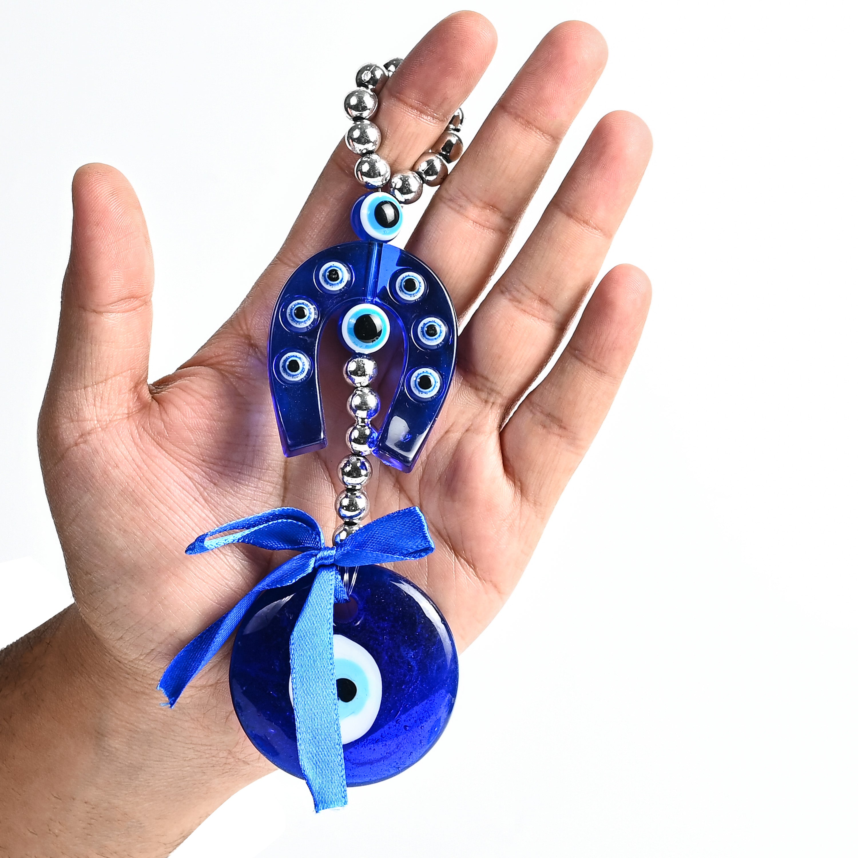 HindCraft Evil Eye Horseshoe Hanging for Home, Car & Office