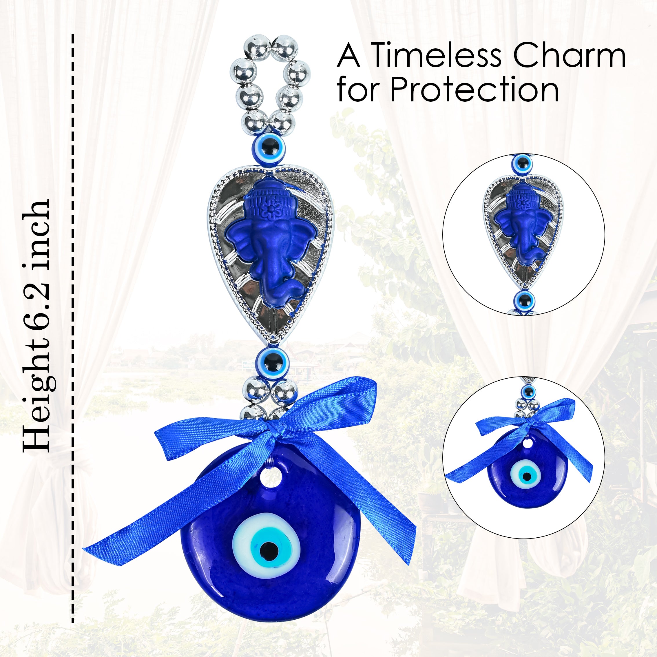 HindCraft Lord Ganesha Evil Eye Hanging for Home, Office & Car