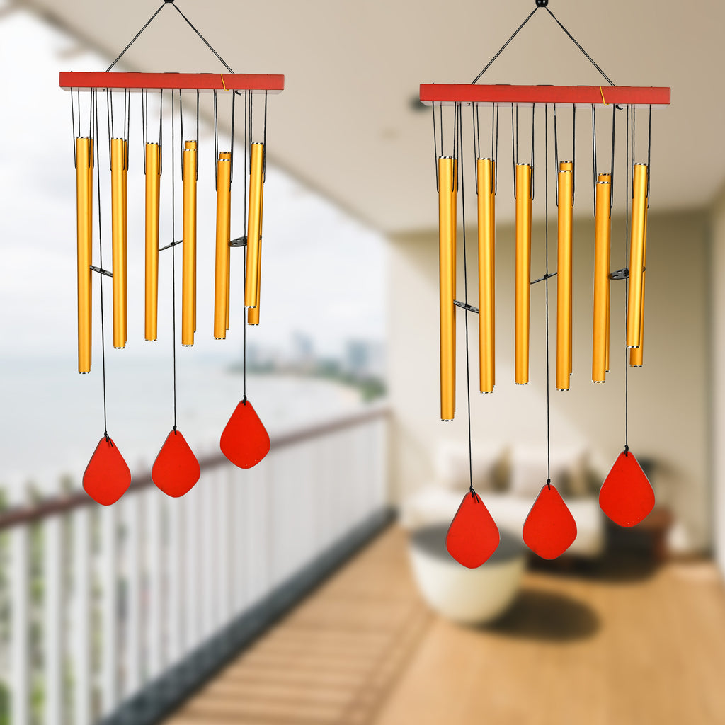 HindCraft Yellow Wind Chime for Home Décor, Balcony & Garden Hanging