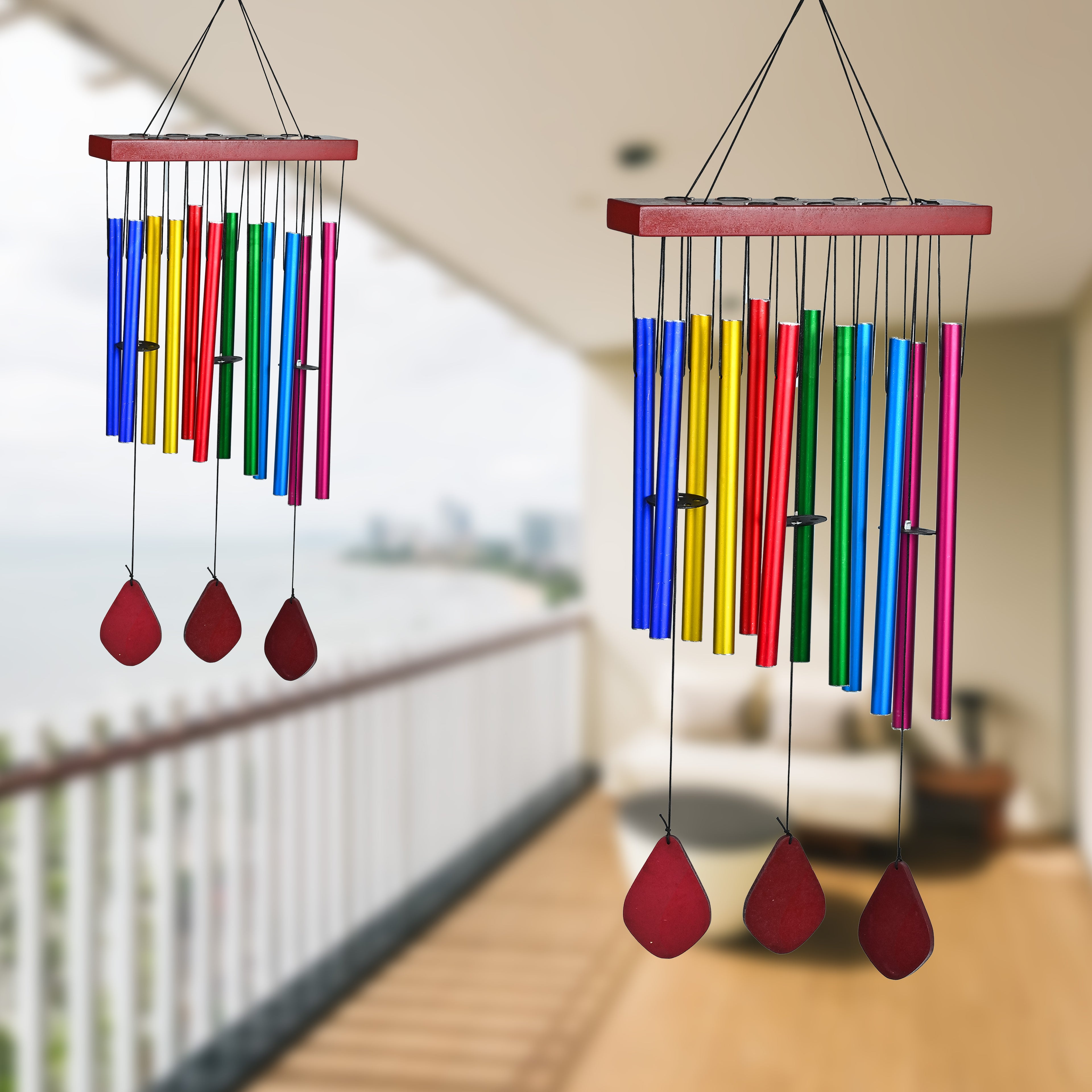 HindCraft Rainbow Wind Chime for Home Décor, Balcony & Garden