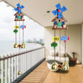 HindCraft Wooden House Wind Chime with Brass Bells for Home Decor