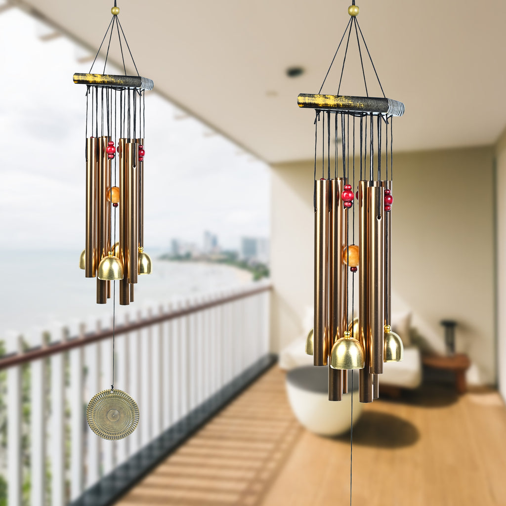 HindCraft Wind Chime with Brass Bells for Home Décor, Balcony